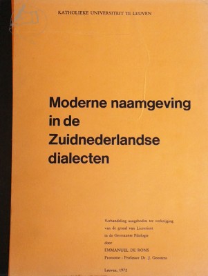 Moderne naamgeving in de Zuidnederlandse dialecten