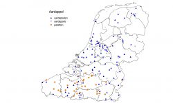 kaart friet patat in België en Nederland