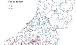 taalkaart verspreiding in de trein (Nederland en België) op de trein (België)